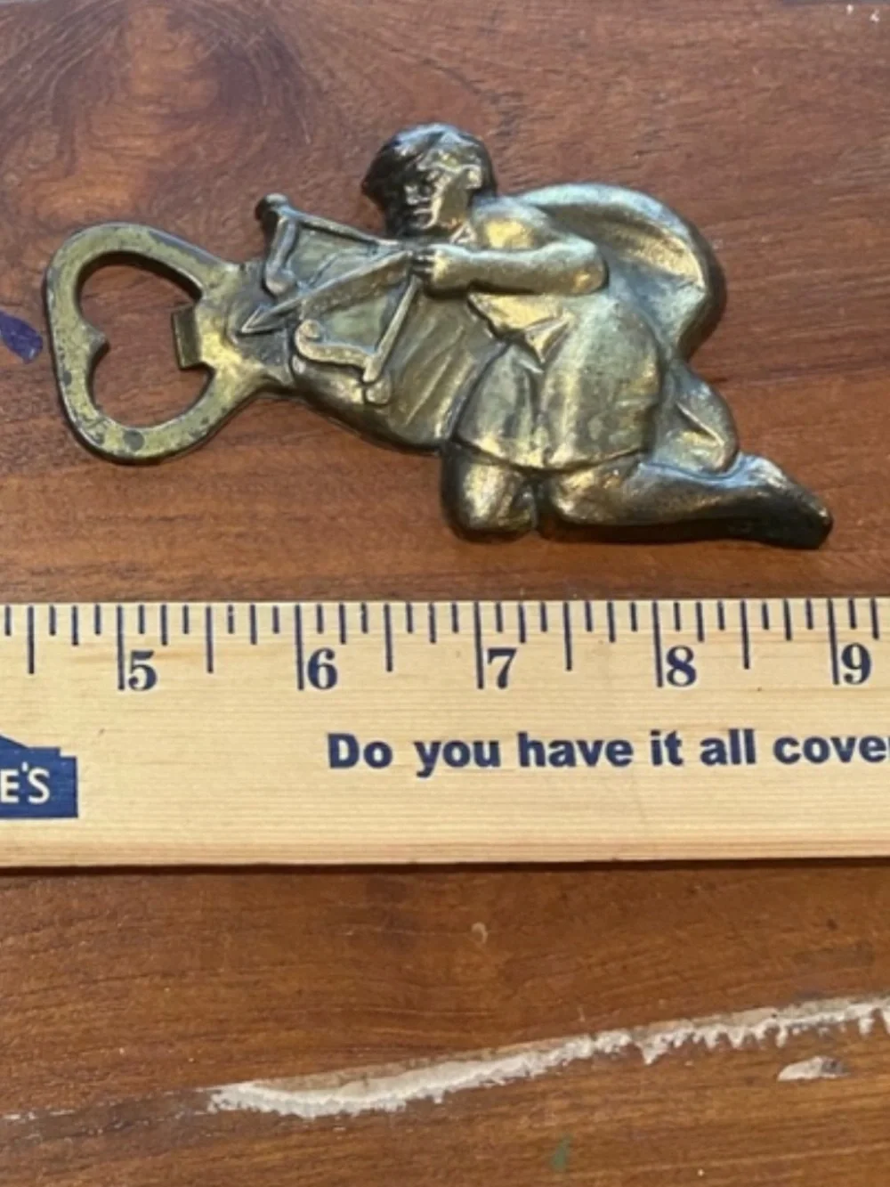 Brass Kneeling Archer Bottle Opener Wall Accent - Gold Finish